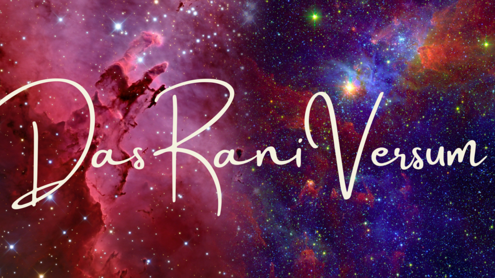 Das RaniVersum - ein inspirierendes Bild mit galaktischem Hintergrund, das die Energie und Weite von Rani Yoga, Atmung und Selfcare symbolisiert.